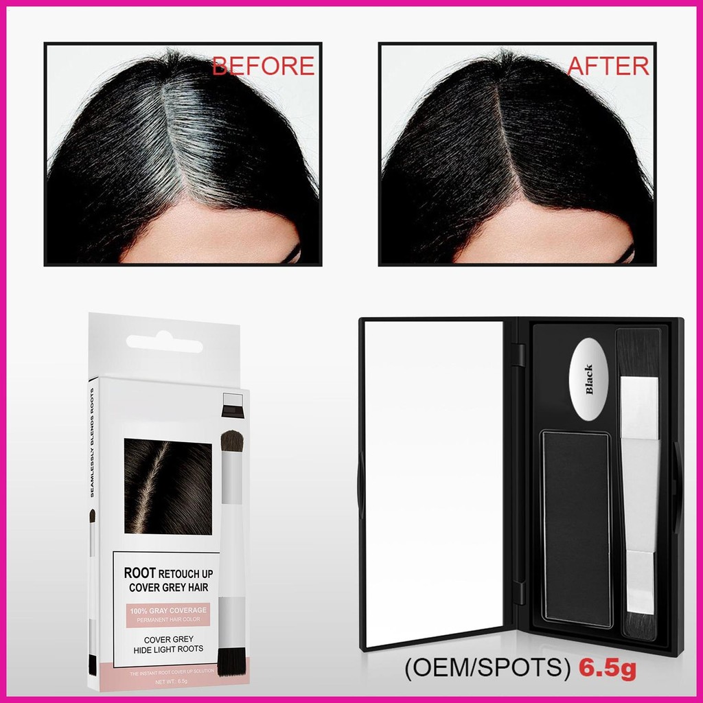 Root Cover up Powder 6.5g ปกปิดผง Multi-Use Scalp Fiber Bald Filler สําหรับพื้นที่บางครอบคลุมสีเทา n