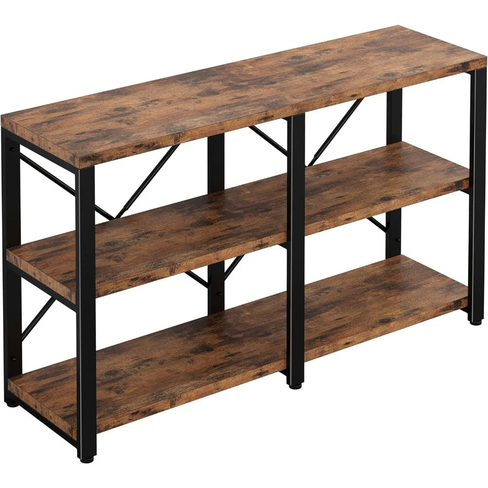 Rustic Entryway Console Table, Long Hallway Table 47 In 3 ชั้น, Tv Stand Entertainment Center Media 