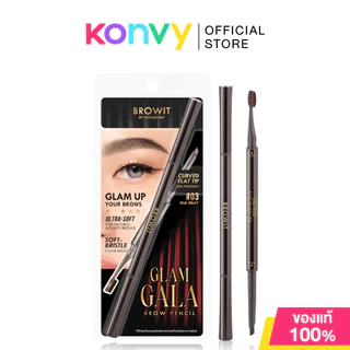 Browit Glam Gala Brow Pencil 0.12g #01 Topaz Brown บราวอิท ดินสอเขียนคิ้ว.