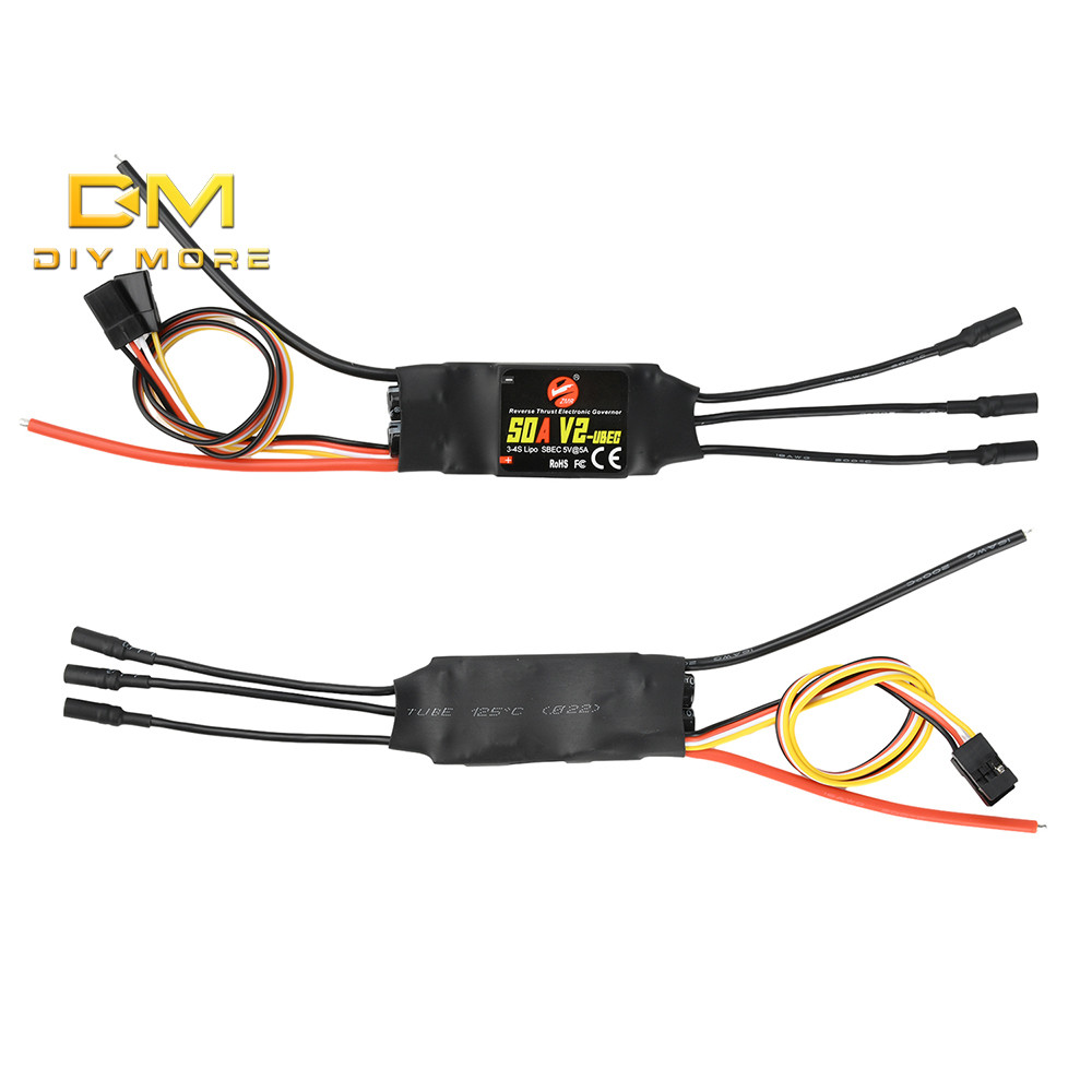 DIYMORE Bidirectional ESC พร้อมย้อนกลับ Thrust 40A 50A ESC Brushless ESC 3-4S เหมาะสําหรับ RC FPV Fi
