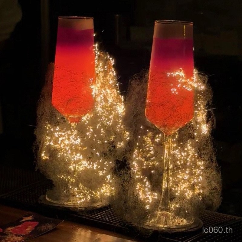 Bar Burning Cocktail Heart Glass Magic Firework Glass แก้วไวน์ Starlight Flame Burning J3N9
