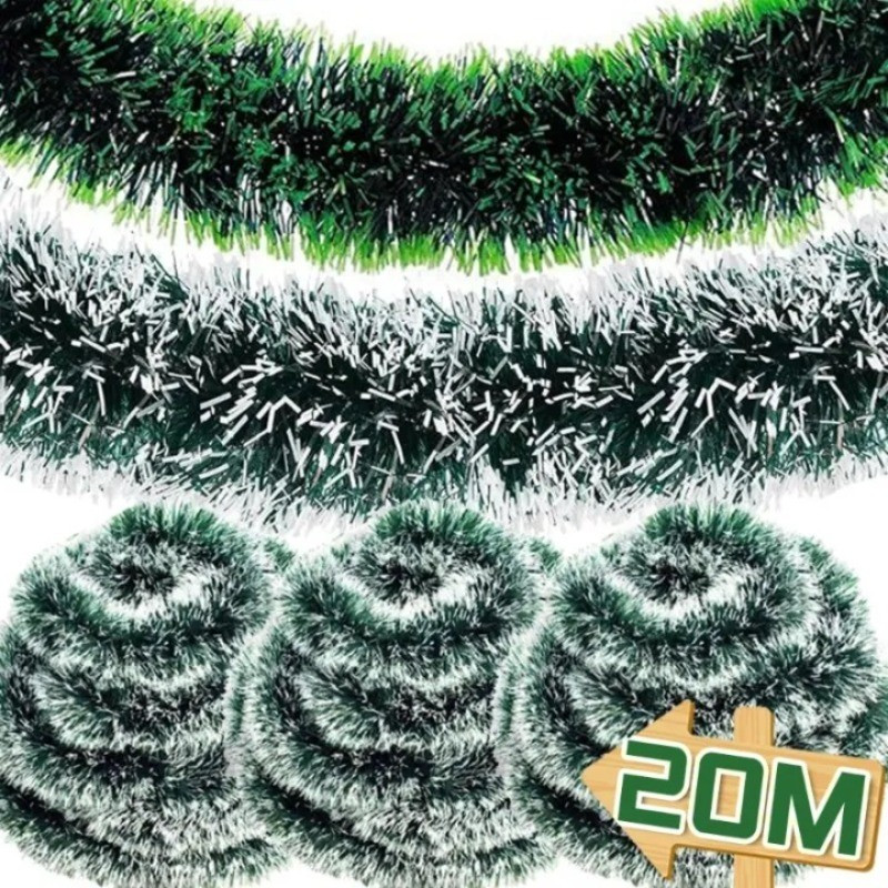 ของตกแต่งต้นคริสต์มาสวินเทจ สตริงไฟและแชนเดิลเลอร์ทินเซลสำหรับประดับต้นไม้คริสต์มาส