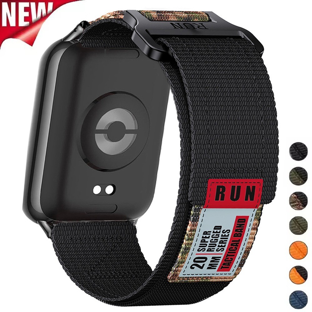 ยุทธวิธีสายรัดไนลอนสําหรับ Redmi Watch 6 5 4 Breathable Watchband สําหรับ Mi Band 9Pro 8Pro