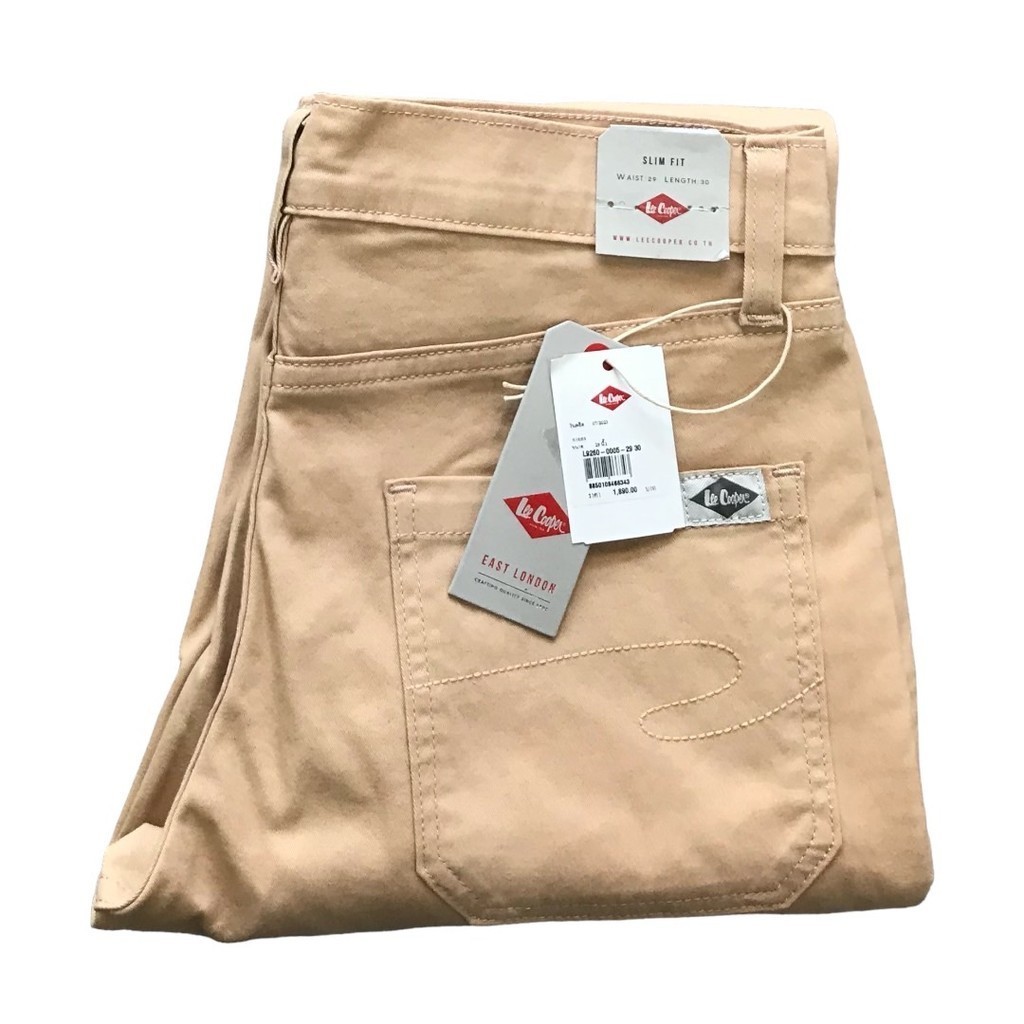 LEE Cooper  ขากระบอกเล็กชาย ผ้ายืด เป้าซิป เอวกลาง ผ้านุ่มใส่สบาย ของแท้จากSHOP