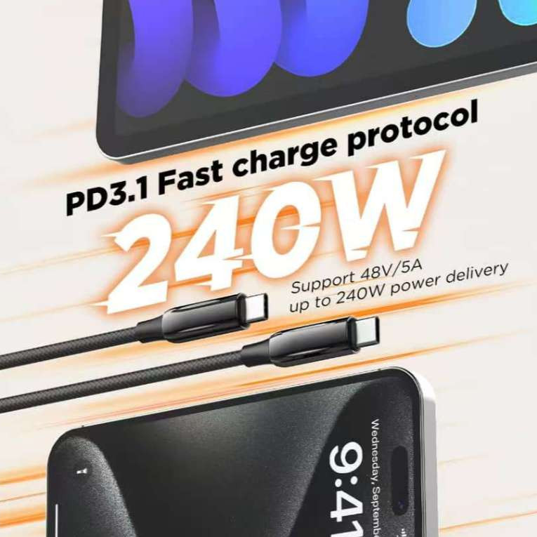 LDNIO LC921C 240W USB Data Cable / 240W ชาร์จเร็วสุด / ต้านทานการไม่เชื่อมที่ทนทาน