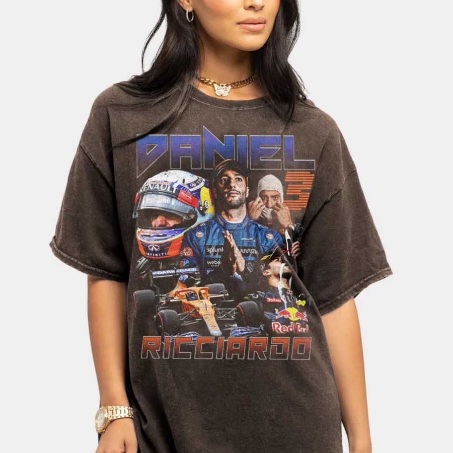 Daniel Ricciardo McLaren Racing 90s Vintage Bootleg Premium Tshirt ล้าง
