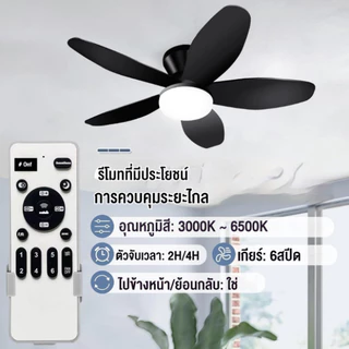 🇹🇭จัดส่งจากไทย🇹🇭 25/36 นิ้ว Ceiling Fans with Light โคมไฟพัดลม ไฟเพดาน พัดลมเพดานมีไฟ โคมไฟติดเพดาน พัดลม มีรีโมทควบคุม มอเตอร์ DC 6 ระดับความเร็ว