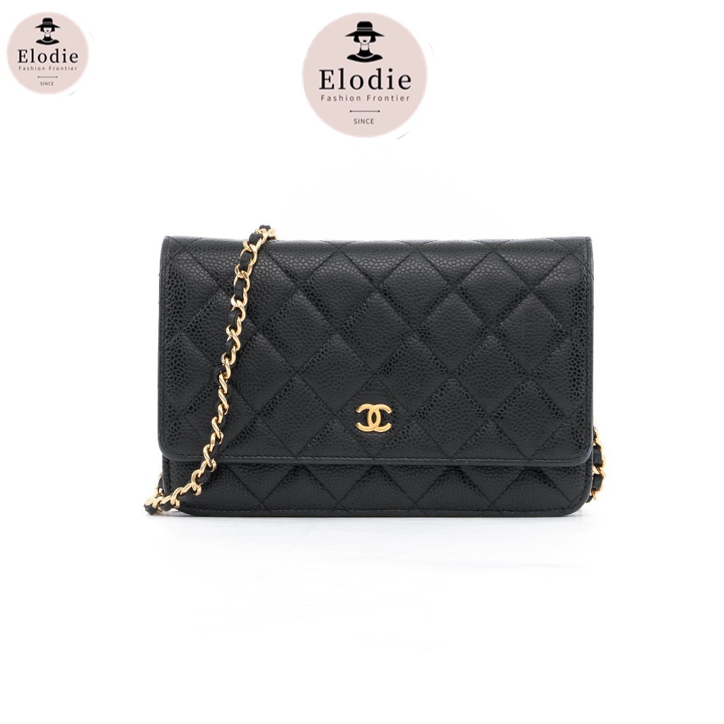 [ของแท้] CHANEL WOC 7.5 BLACK CAVIAR GHW มีใบรับประกัน ตรวจสอบได้ทุกใบ