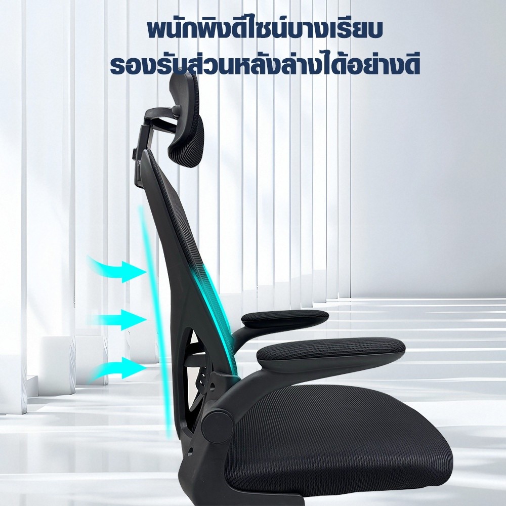 Big-hot SMITH เก้าอี้สำนักงานรุ่น  FALCON  ขนาด 62x62x117-129  ซม. สีดำ สินค้าขายดี - รูปที่ 2