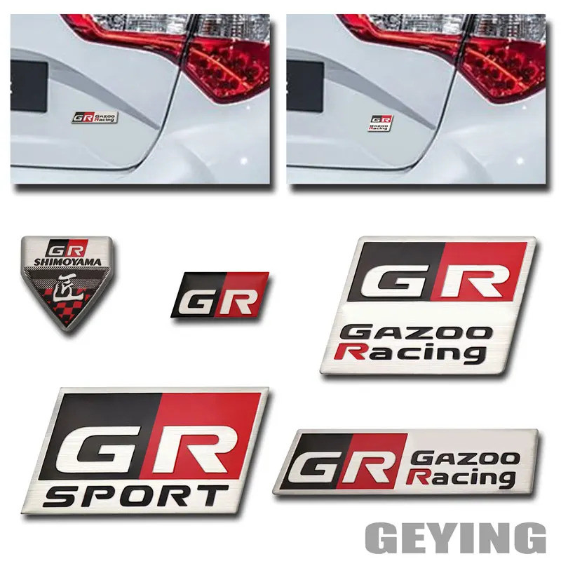 จัดแต่งทรงผมรถ GR SPORT GUZO Racing อลูมิเนียมป้ายสติกเกอร์สําหรับ Toyota SUPRA Camry 86 Corolla Rav