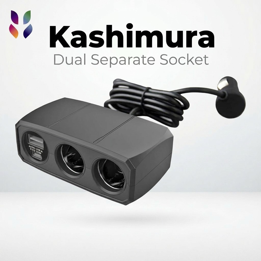 Kashimura Dual Separate Socket PD30W / Reversible USB Automatic Detection KX-247