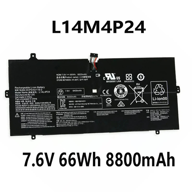 L14M4P24 L14L4P24 7.6V 66Wh 8800mAh แบตเตอรี่แล็ปท็อปสําหรับ Lenovo YOGA 4 PRO 900 900-13ISK 900-IFI