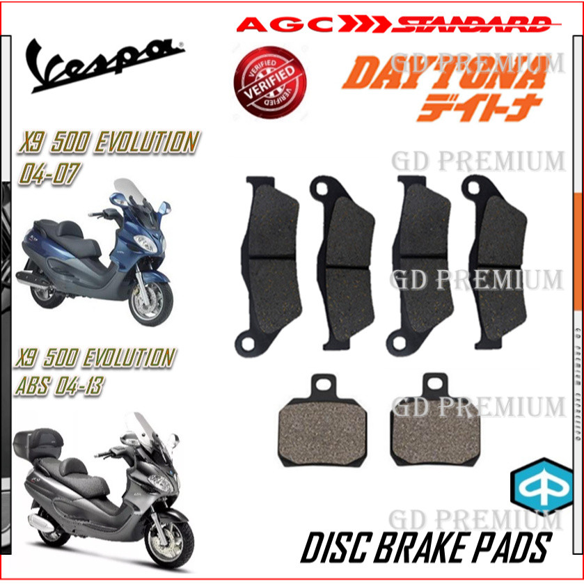 PAGGIO VESPA แผ่นดิสก์เบรค X9 500 EVOLUTION 04-07 X9 500 EVOLUTION ABS 04-13 สีดําคุณภาพ GDPX