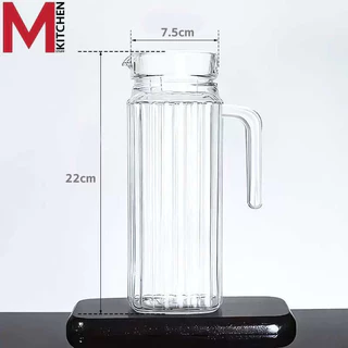 M KTICHEN เหยือกน้ำ เหยือกแก้ว ผลิตจากแก้วใส ขนาด 1000ml 1 ใบ (คละลาย) (A0)