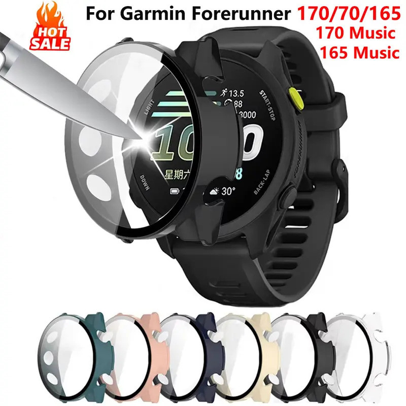 แก้ว + กรณีสําหรับผู้เบิกทาง Garmin 170 165 All-Around Screen Protector Hard PC กันชนสําหรับผู้เบิกทาง Garmin 70 170 165 เพลง
