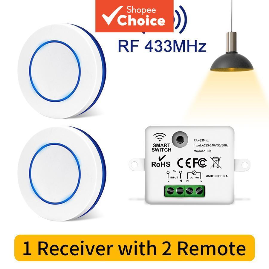 สวิตช์ผนังไร้สาย 433MHz AC85-240V รีเลย์คอนโทรลเลอร์สําหรับหลอดไฟ LED