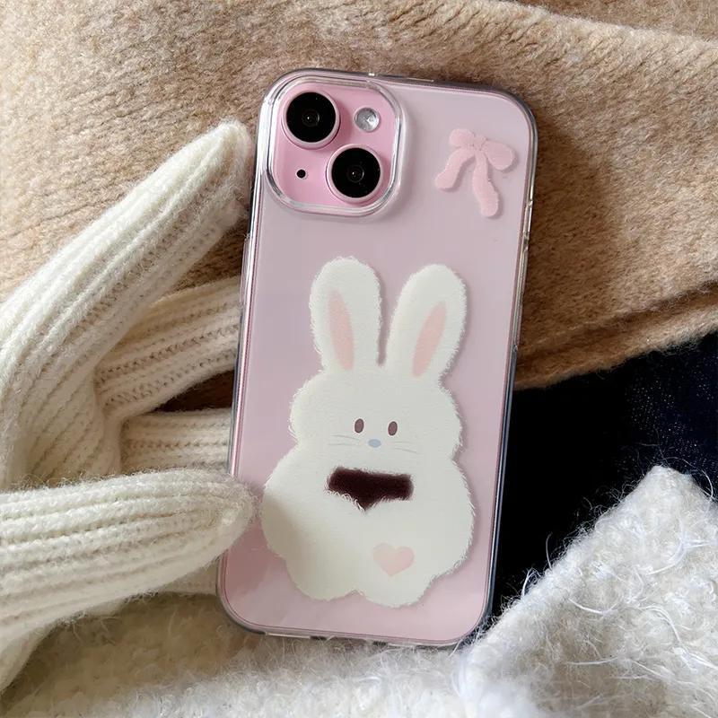 เคสกระต่ายสีขาวน่ารัก ใช้ได้กับ iPhone 17/15/13/12/11/XR/8 Plus/17 Pro/17 Pro
