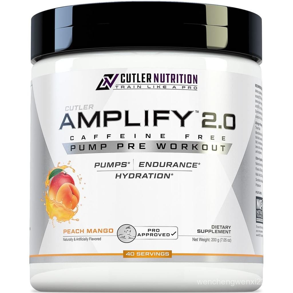 Cutler Nutrition Amplify Pump Pre Workout Caffeine Free Nitric Oxide Booster ประกอบด้วย Argiine และ 