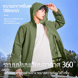 REYE เสื้อกันแดดกลางแจ้ง ผ้าระบายอากาศ UPF50+ ป้องกันรังสียูวี เสื้อวิ่งกลางแจ้งใส่สบายไม่ร้อน