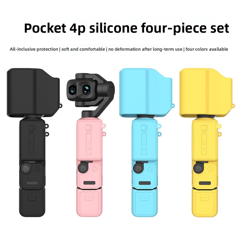 เคสซิลิโคน DJI Pocket 4P ฝาครอบกล้องยางนุ่มน่ารักอุปกรณ์ป้องกันสําหรับกล้องแอคชั่นแคมเมรา DJI Pocket 4P