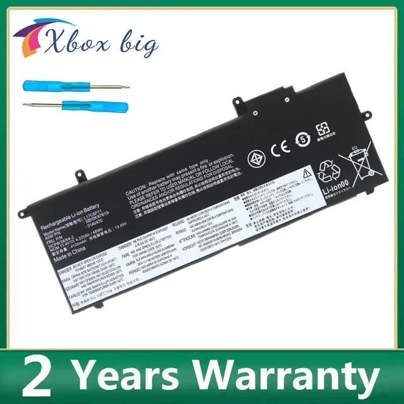 01AV471 แบตเตอรี่แล็ปท็อปสําหรับ Lenovo ThinkPad X280 L17M6P71 L17L6P71 01AV470 01AV472 SB10K97617 S