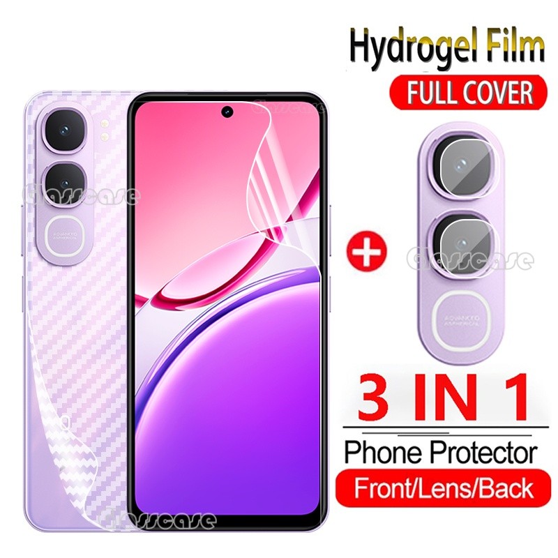 3 In 1 ด้านหน้ากลับฟิล์มไฮโดรเจลนุ่มสําหรับVivo Y31s Y31 Y31d Y31dPro Y21 Y21d Y11 Y11d Y05 4G 5Gฟิล