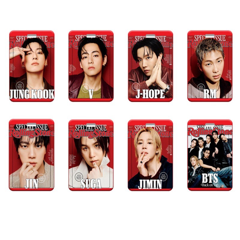 Kpoo Idol JIMIN JIN SUGA V JHOPE ใหม่ Rolling Stone Cover ผู้ถือบัตรนักเรียน ID ฝาครอบป้องกัน