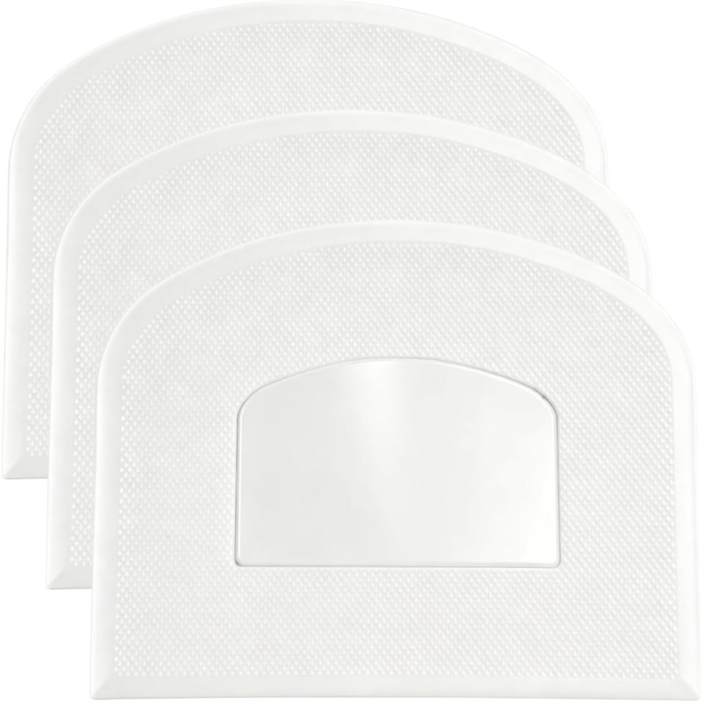 SURDOCA Dough Bench Scraper - 3P 4.7x3.7" Plastic Flex Bowl Scraper, Sharp Edge & Angles Cake Scrape