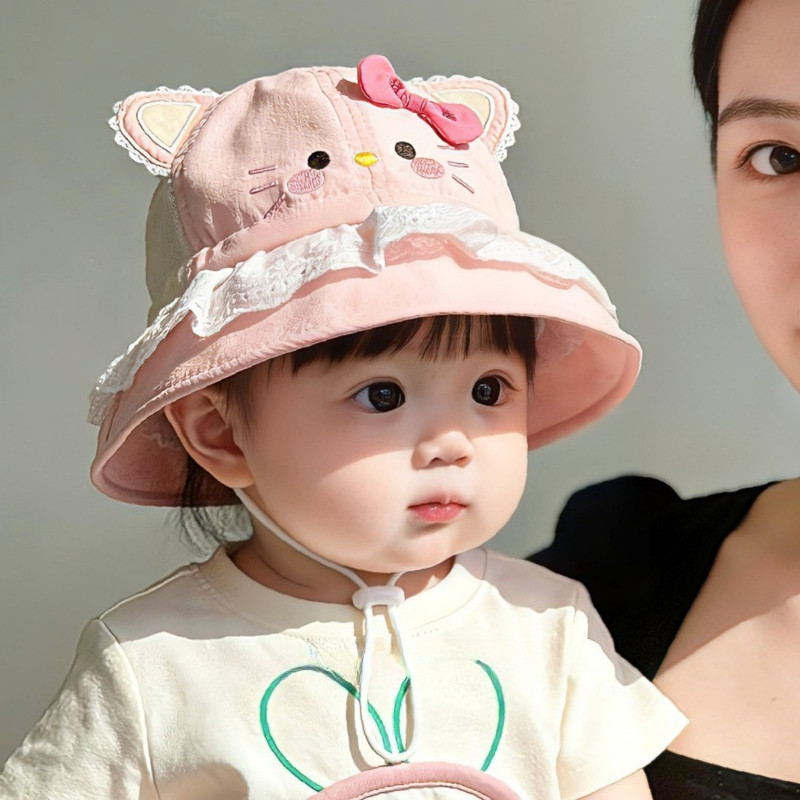 หมวกกันแดดสําหรับเด็กหมวกชาวประมง ป้องกันรังสีUV รูปที่ 2