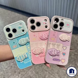 สำหรับ IPhone 16 7 8 15 Plus XR X XS Max Air 17 12 15 13 16 14 Proเคสหัวใจฟอง ตุ๊กตาปลาน่ารัก พร้อมตุ๊กตา สไตล์ฮิต