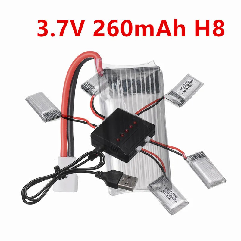 3.7 V 260 mAh Lipo Drone แบตเตอรี่สําหรับ JJRC H8 Mini H2 H48 U207 RC Quadcopter RC Drone UAV แบตเตอ