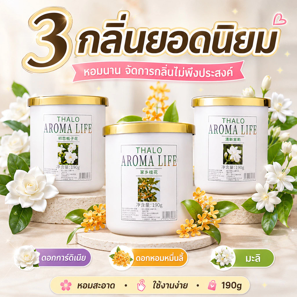 กลิ่นดอกการ์ดีเนียสำหรับใช้ในบ้าน ห้องนอน ช่วยขจัดกลิ่นไม่พึงประสงค์ในห้องน้ำและห้องสุขา พร้อมกลิ่นหอมที่ติดทนนาน
