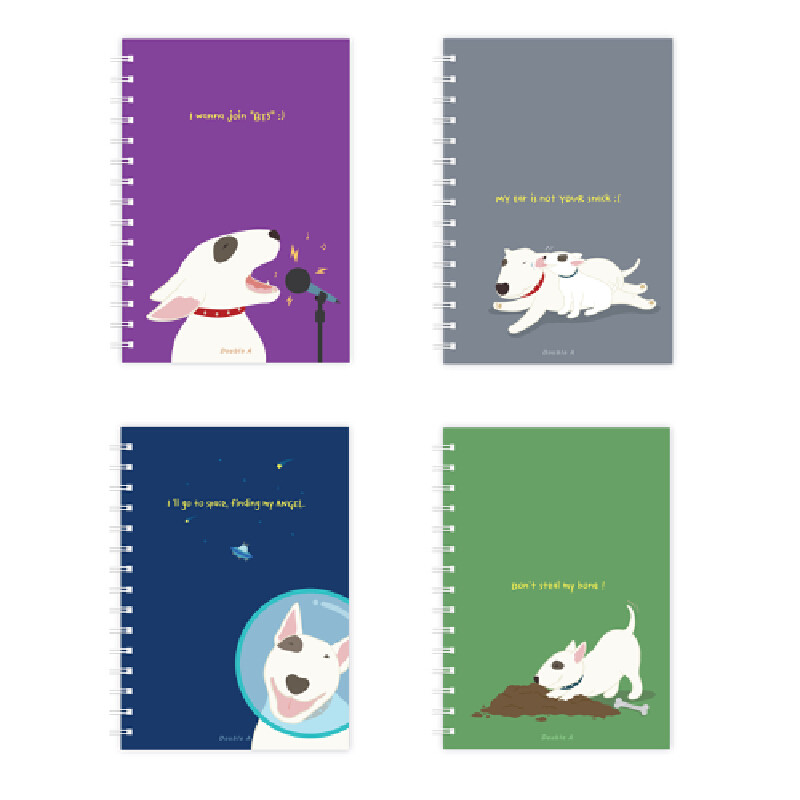 สมุดโน๊ตสันลวด 80 แกรม Double A คละสี A5 50 แผ่น/เล่ม