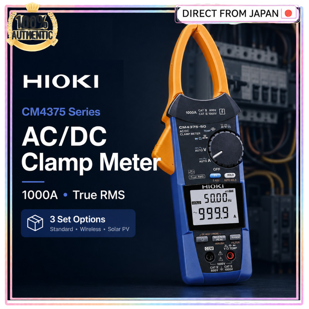 HIOKI CM4375 Series AC DC Clamp Meter 1000A True RMS Standard Wireless Solar PV Set