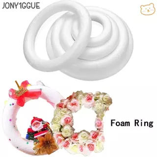 JONY1GGUE 1 ชิ้น DIY Handmade พวงหรีด,รอบสําหรับงานฝีมือคริสต์มาสแหวนโฟม, Polystyrene สีขาว 5/7/8/10/12/15/17/20 เซนติเมตรงานแต่งงานตกแต่ง
