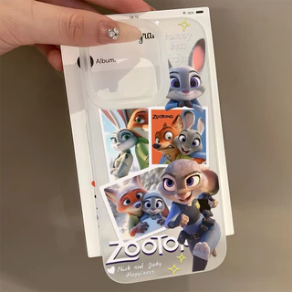 เคสโทรศัพท์สุนัขจิ้งจอกคู่การ์ตูนน่ารักสำหรับ iPhone 11, 17, 16, 13, 14, 12, 15 Pro Max 7Plus 14, 16, 15 Plus