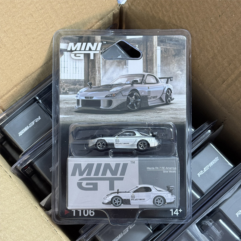 พร้อมส่ง MINIGT Mazda RX-7 RE-Amemiya Silver No. 1106 รถโลหะผสม