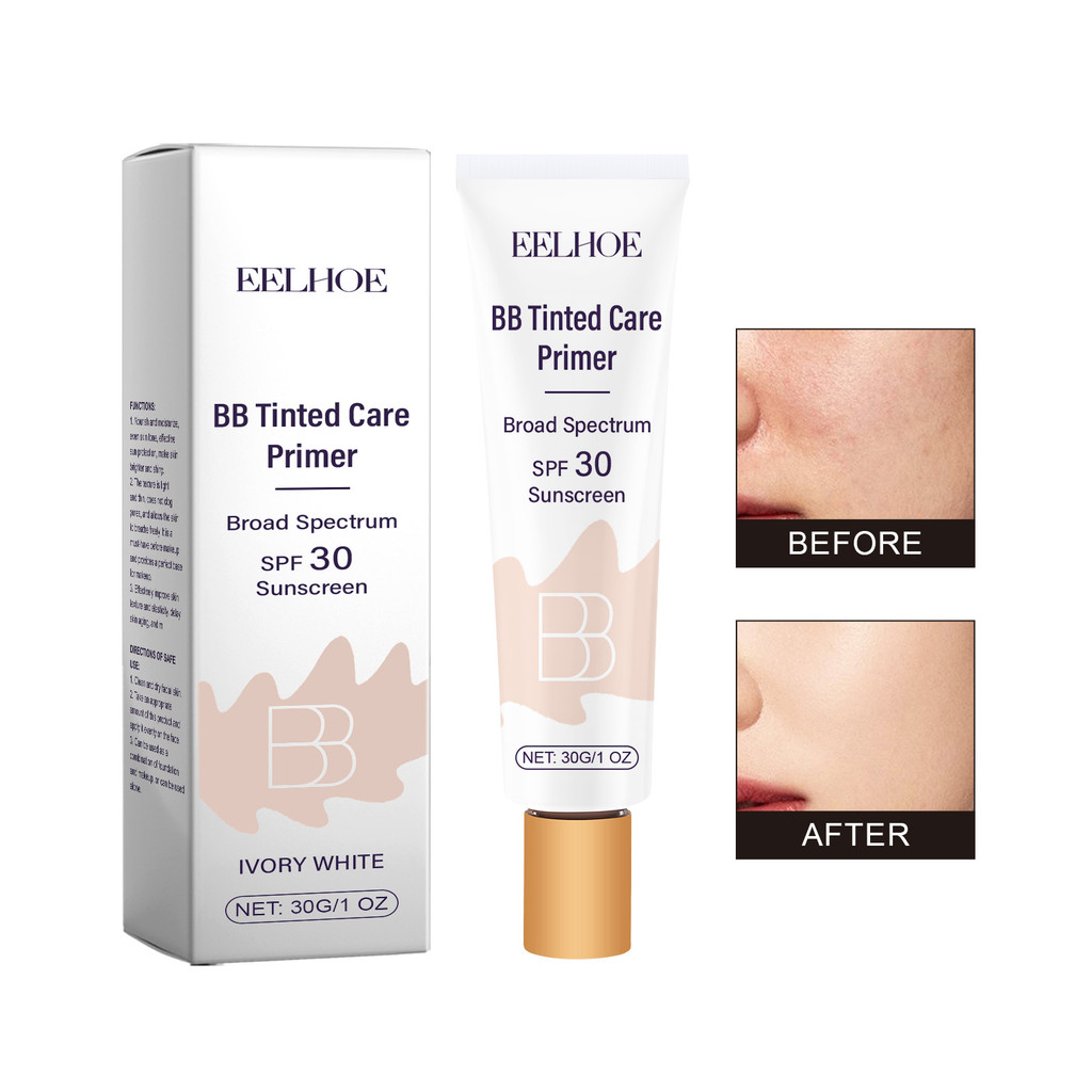 ปลาไหล BB Tinted Care Primer SPF30 ครีมกันแดด 30g สีธรรมชาติ Light Coverage แม้ผิว Tone Pore Minimiz
