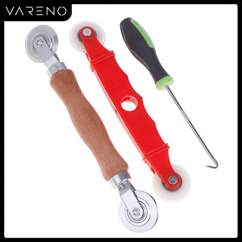 Vareno ชุดเครื่องมือสำหรับติดตั้งหน้าต่าง3ชิ้นเครื่องมือซ่อมลูกกลิ้งอุปกรณ์เสริมสำหรับหน้าจอหน้าต่างประตูตาข่ายกดล้อ