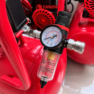 Yanzhi ตัวดักน้ำปรับแรงดันลม 1/4" พร้อมเกจวัดแรงดัน กรองน้ำ กรองฝุ่น สำหรับปั๊มลม