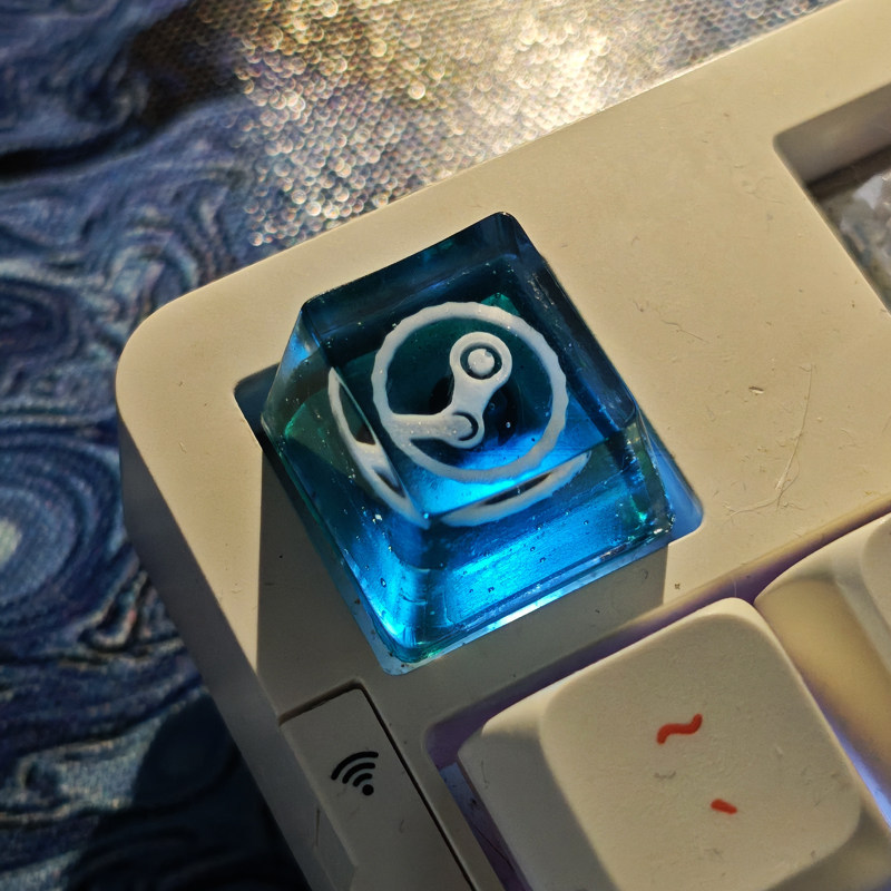 Steam Game Steam Platform Theme โปร่งแสงส่วนบุคคลที่กําหนดเองคีย์บอร์ดเรซิ่น Keycap อุปกรณ์ต่อพ่วงขอ