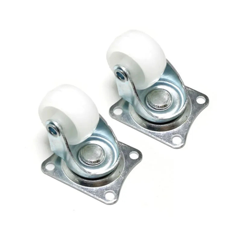 H 4 ชิ้น Universal หมุนล้อ 1 "Furniture ล้อ Castor สีขาว PP ไนลอน Dual RollerWheel ForPlatformTrlley