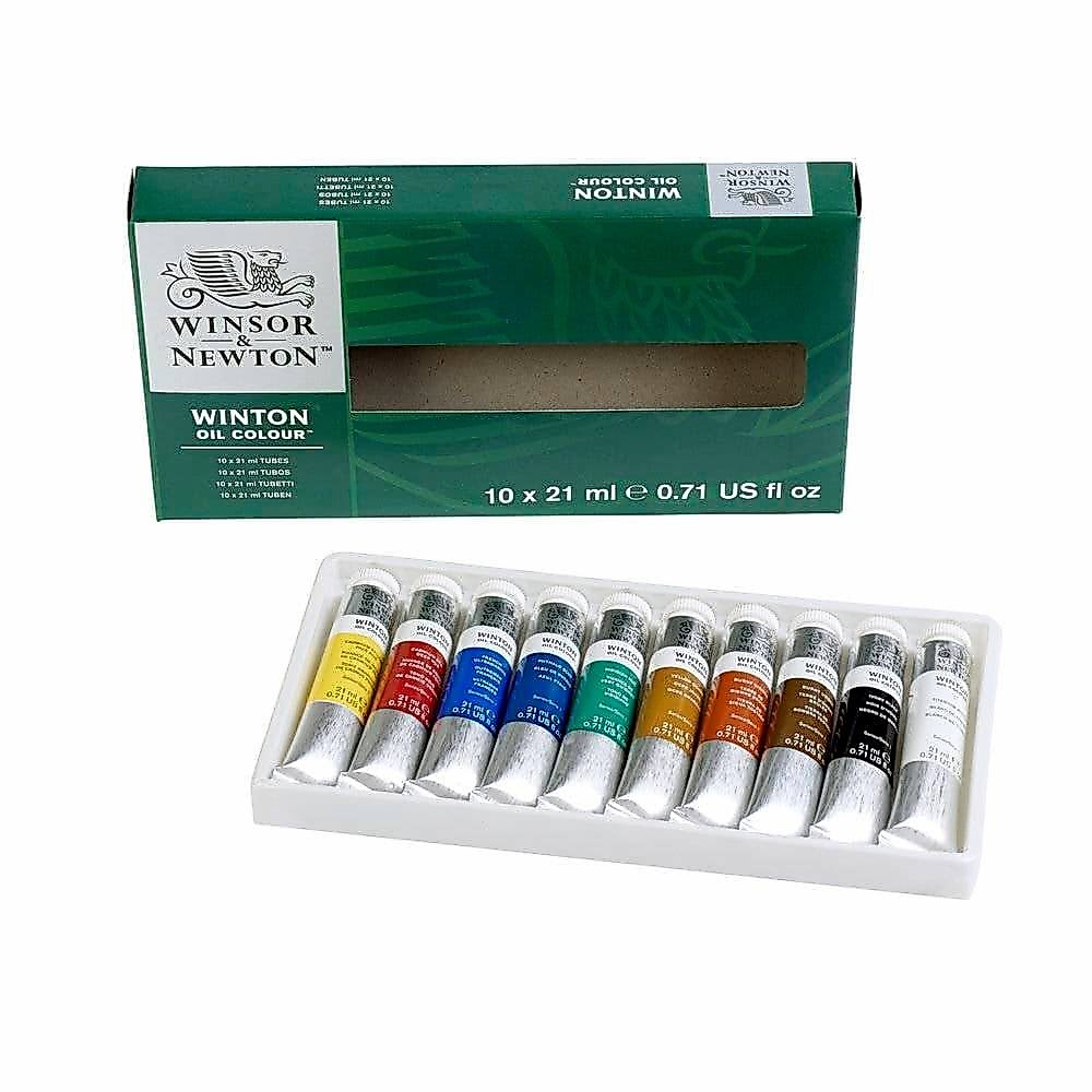 (พรีออเดอร์ 7-10 วัน)ชุดสีน้ำมันอย่างดี10สี ตรา Winsor&Newton Winton Oil colour 1490618 (10หลอดx21มล.)