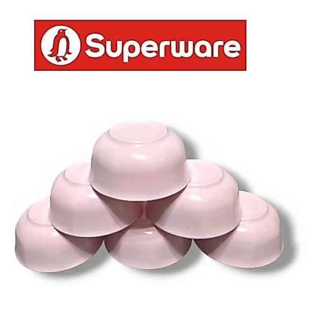 ถ้วยซุป ถ้วยน้ำพริก 4.5 นิ้ว 6 ใบ ทรงคลาสสิค สีโอลด์โรส  superware ซุปเปอร์แวร์ ตรานกเพนกวิน
