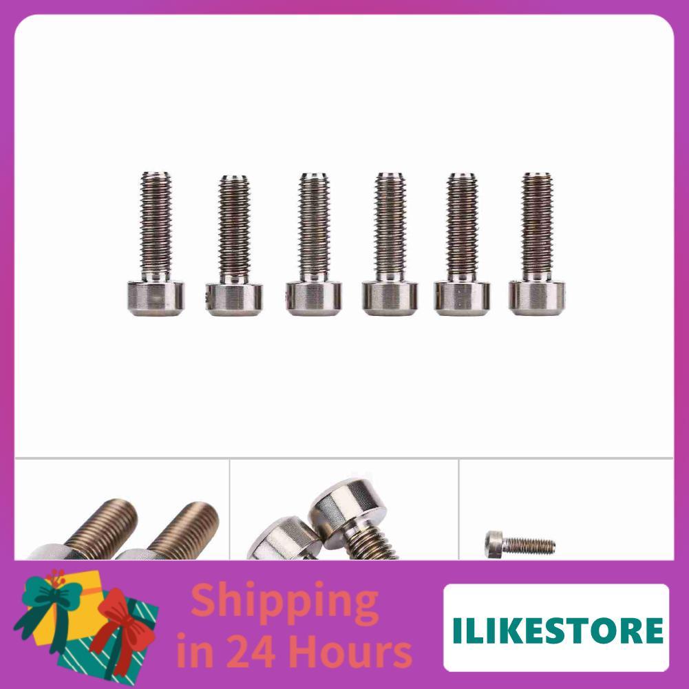 Ilikestore Ilikestore แผนที่จักรยานสกรูแผ่นหน้าสลักเกลียว ycle 6 ชิ้น/เซ็ต M516mm Alloy FIXED HEX Ta