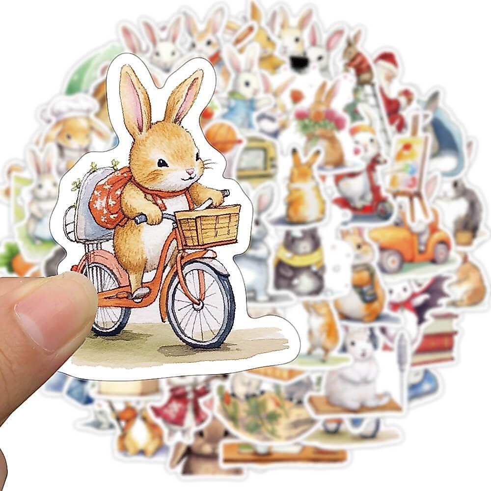 [สติกเกอร์ขนาดใหญ่] 50 ชิ้น บอนนี่ กระต่าย การ์ตูนน่ารัก สติกเกอร์กระต่าย สําหรับเด็ก เด็กผู้หญิง DIY แล็ปท็อป โทรศัพท์ ไดอารี่ สติกเกอร์สุนทรียภาพ