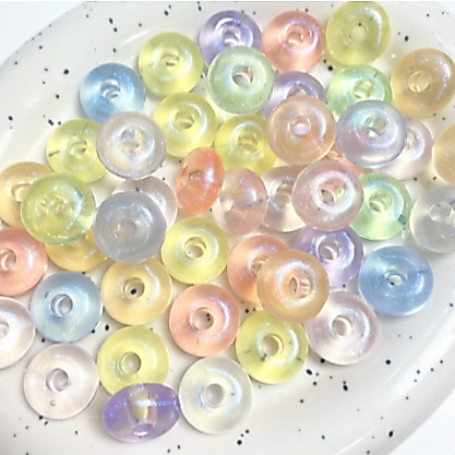 ลูกปัดประกายแวววาว รูขนาดใหญ่ 16 มม. สําหรับทําเครื่องประดับ DIY