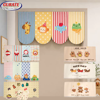 COD ม่านประตูสั้น 40x90CM รูปแบบการ์ตูน ตกแต่งบ้าน ไม่ต้องเจาะรู ติดตั้งง่าย ม่านประตูครึ่ง ผ้าม่านสั้น