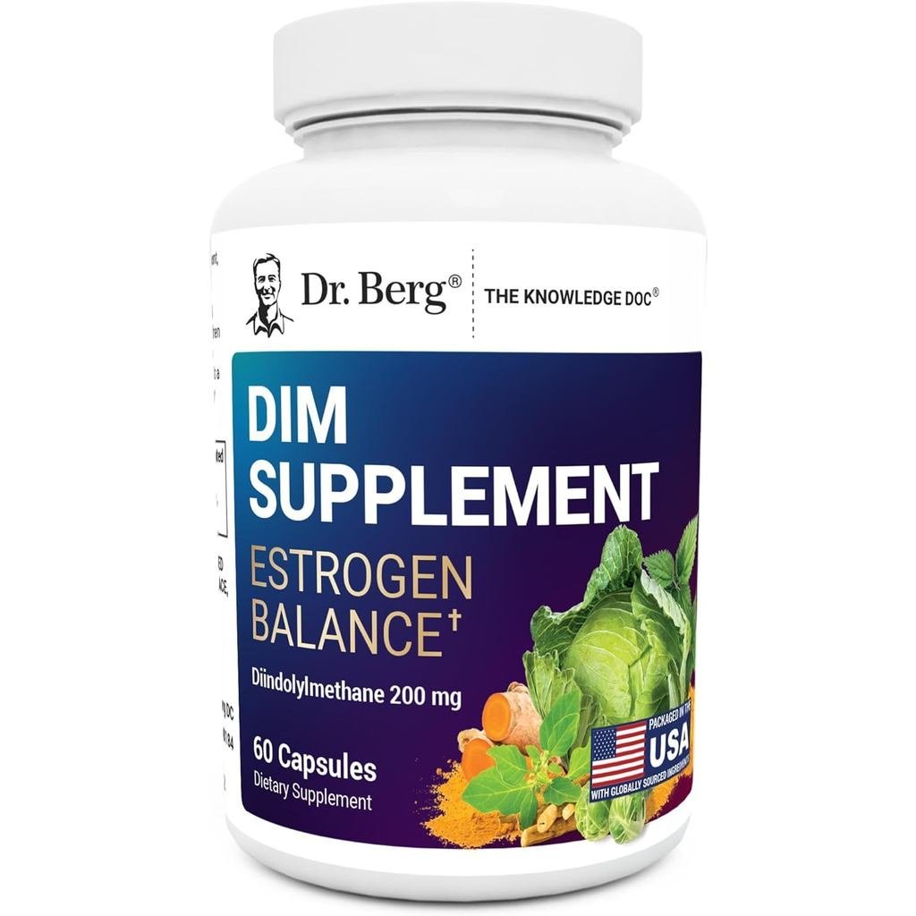 ดร. Berg DIM อาหารเสริม Estrogen Balance - อาหารเสริม Estrogen ดั้งเดิมสําหรับผู้หญิงที่มี Diindolyl