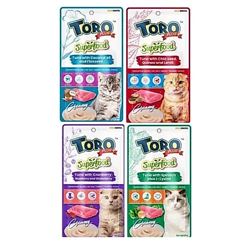 Toro plus Superfood ขนมแมวเลีย 14g x 5 ซอง*โปรดอ่านรายละเอียดก่อนสั่งซื้อ
